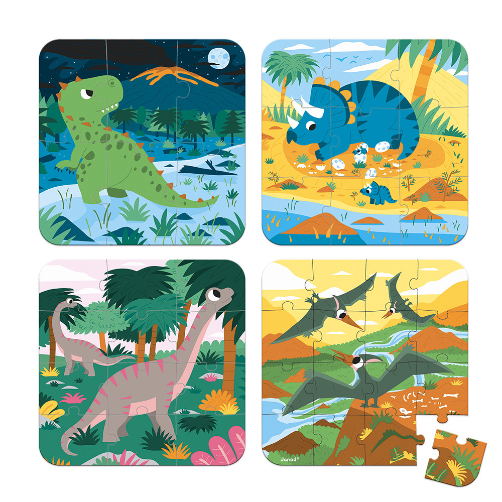 Set 4 Puzzles evolutivos - Dinos - Imagen 3