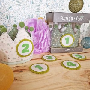 Corona de cumpleaños - Estrellas verdes