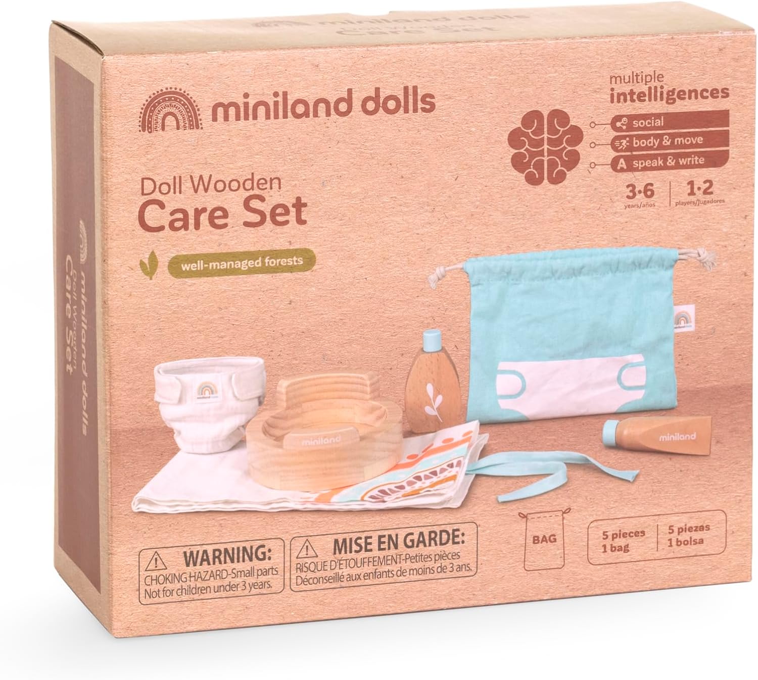 Set higiene de madera - Miniland - Imagen 3