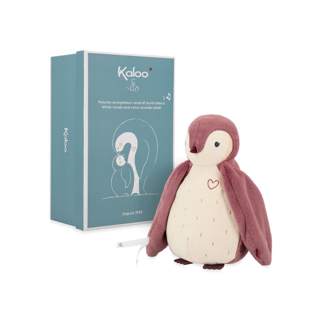 Ruidos blancos - grabadora de voz - Peluche pingüino rosa