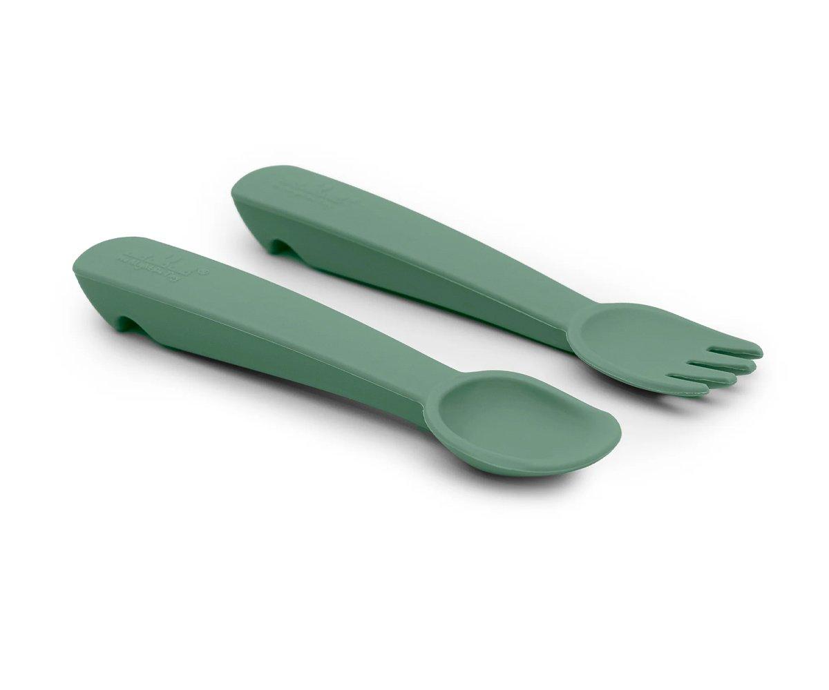 Cubiertos de silicona con funda - Sage - Imagen 2