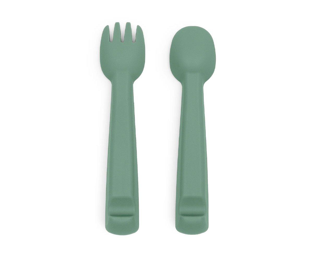 Cubiertos de silicona con funda - Sage - Imagen 4