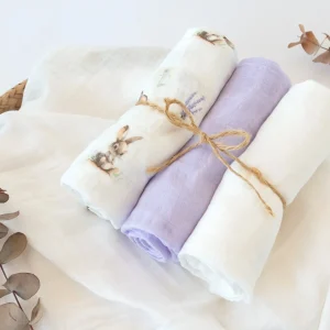 Pack 3 muselinas bambú - Conejitos