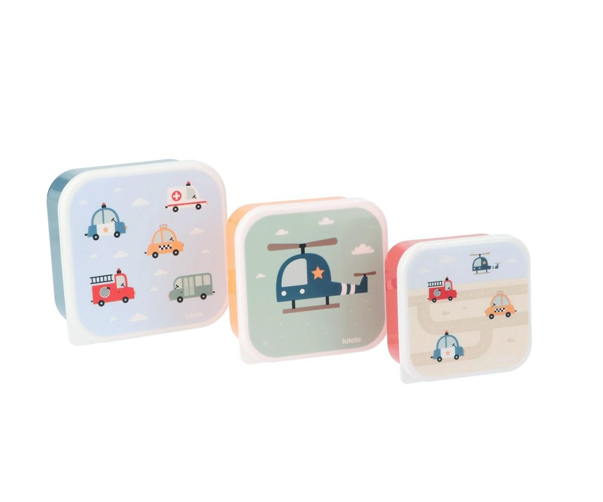 Set 3 cajas de almuerzo - City Cars