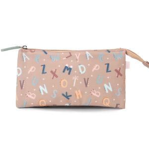 Estuche escolar 3 compartimentos - Funny Letters