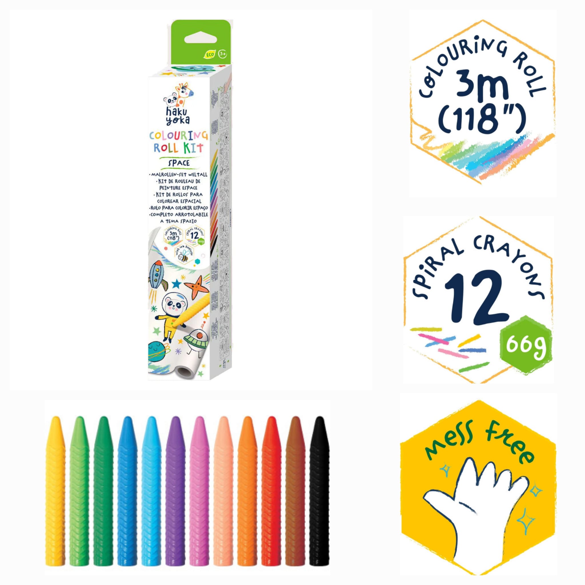 Rollo colorear + 12 crayones