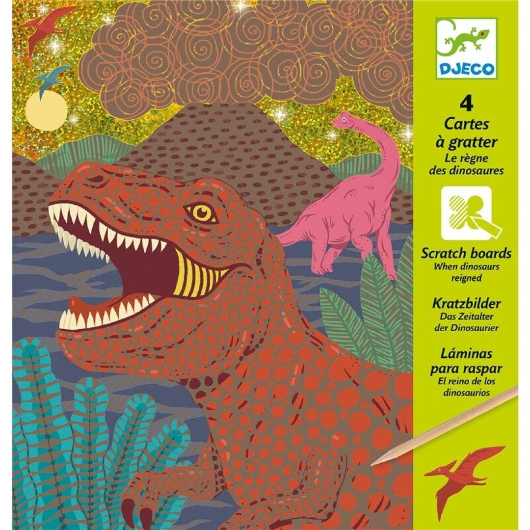 Cuadros para rascar - El reino de los dinosaurios