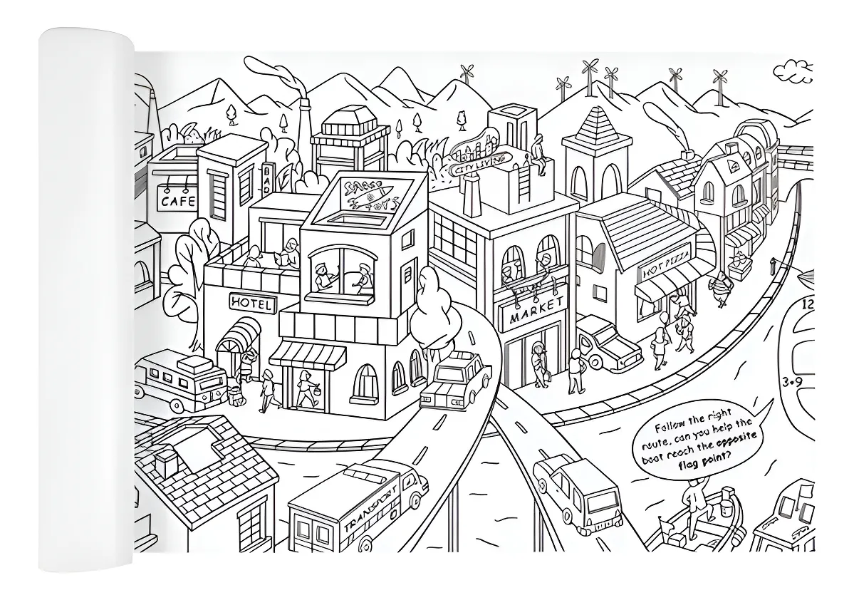 Rollo colorear 10m Mideer - City