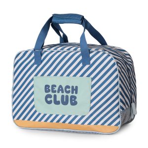 Bolso playa de rejilla -  Stripes blue