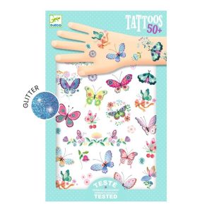 Tatuajes temporales Djeco - Mariposas Glitter