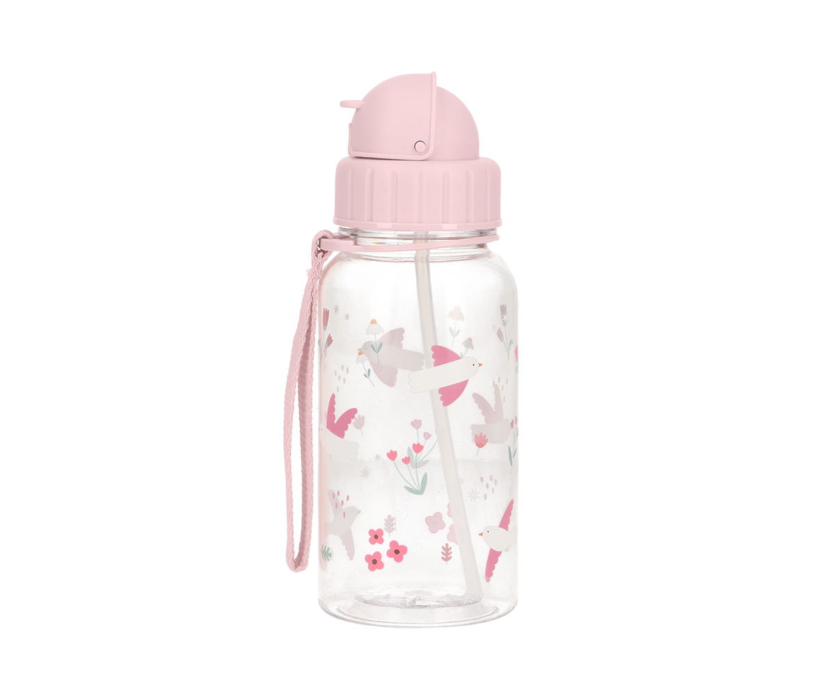 Botella agua con pajita - Blossom Birds