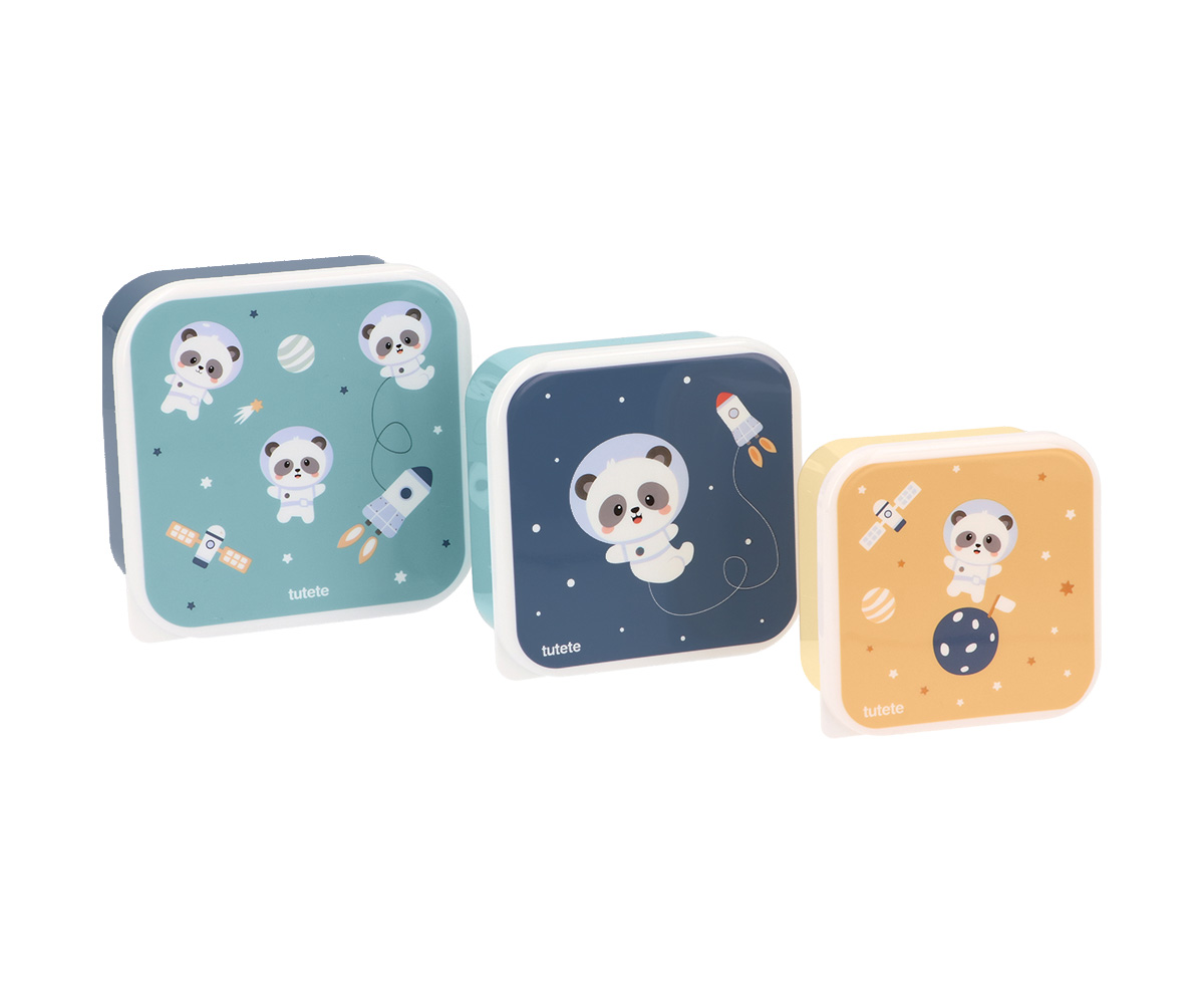Set 3 cajas de almuerzo - Pandas in the Space