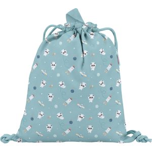 Mochila saco de tela - Pandas in the space