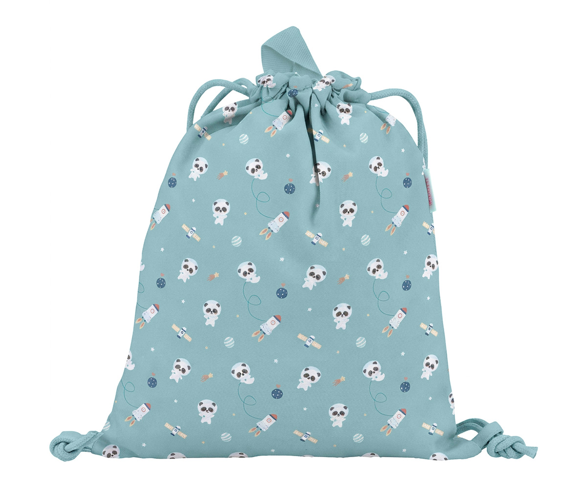 Mochila saco de tela - Pandas in the space