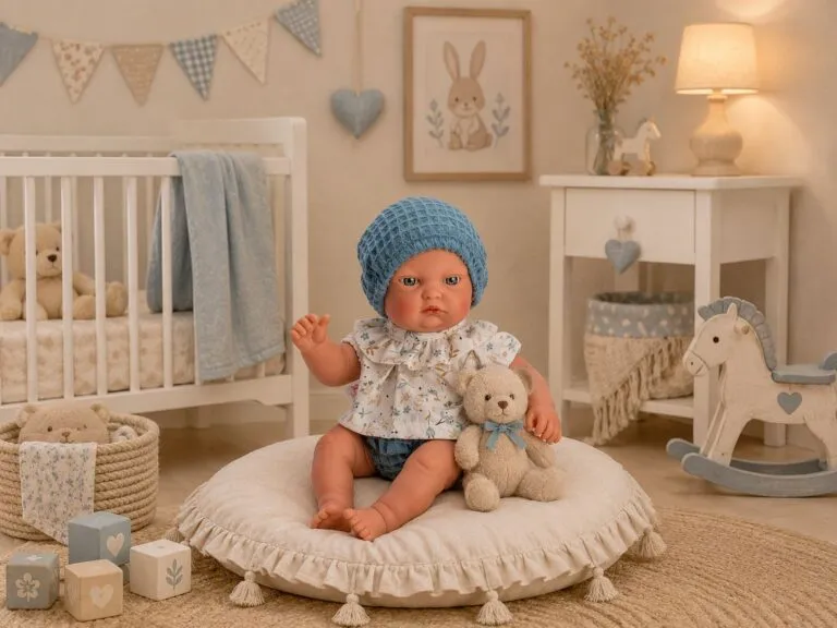 Gordi (28 cm) - Camisa flores y gorro azul - Imagen 4