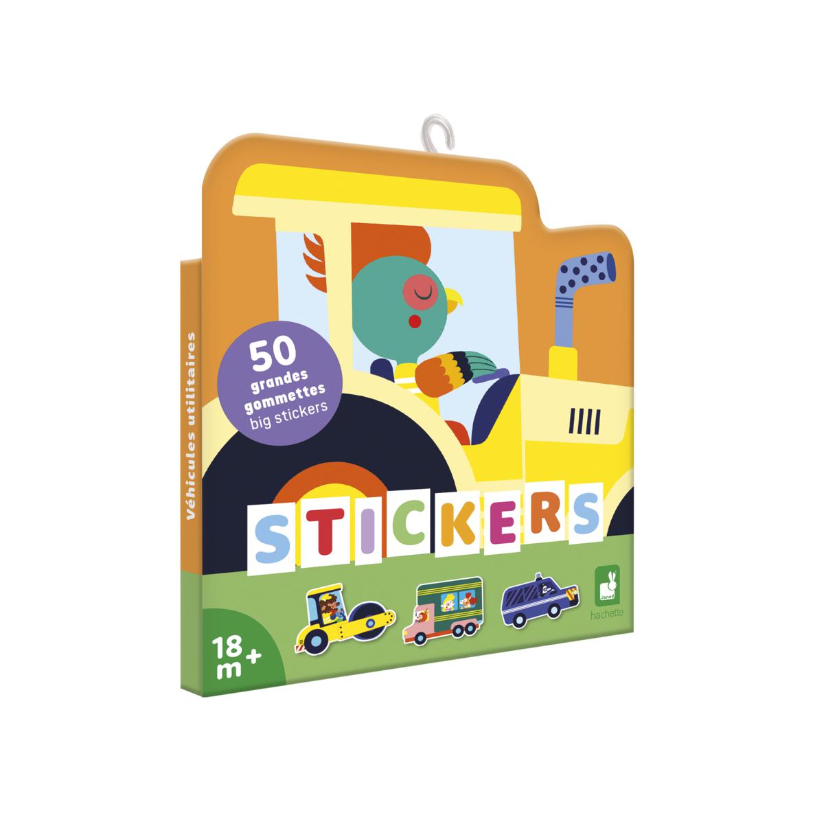 Cuaderno 50 pegatinas grandes - Vehículos