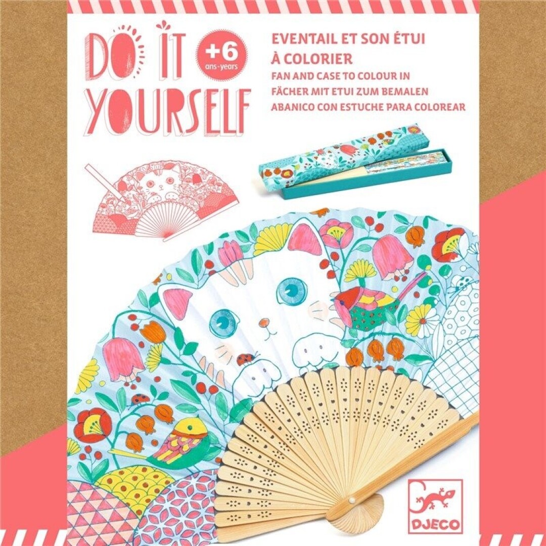 DIY Abanico para colorear Koneko
