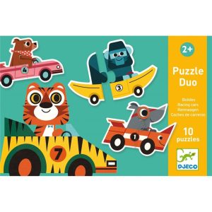 Puzzles 2 piezas - Coches de carreras